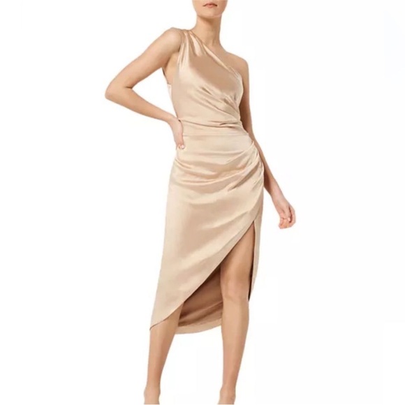 Elliatt Cassini Gold One Shoulder Cocktail Dress| Size S - Picture 2 of 10